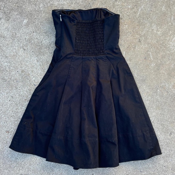 y2k black vintage strapless elegant bustier mini dress - Picture 5 of 5